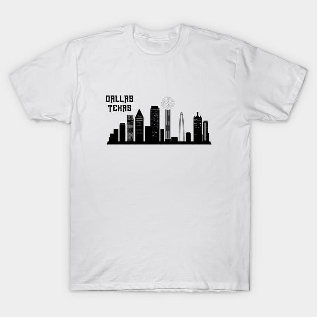 Dallas Texas skyline T-Shirt by Travellers